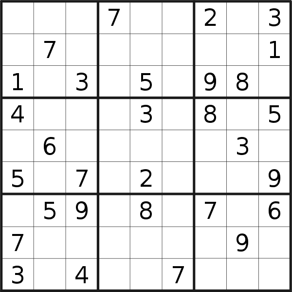 Sudoku puzzle for <br />Friday, 1st of February 2019