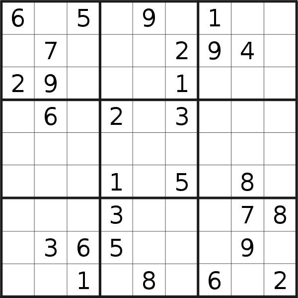 Sudoku puzzle for <br />Monday, 4th of February 2019