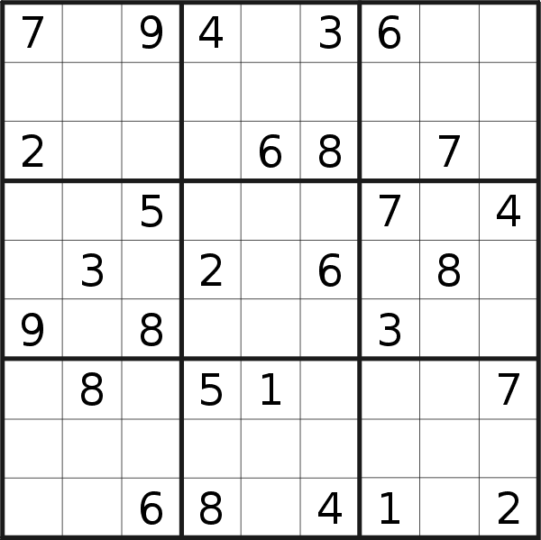 Sudoku puzzle for <br />Wednesday, 6th of February 2019
