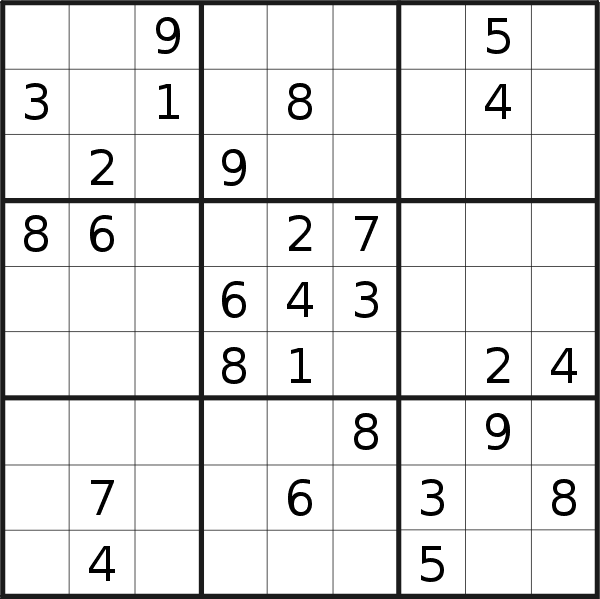 Sudoku puzzle for <br />Friday, 8th of February 2019