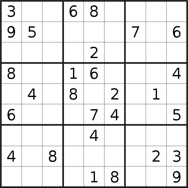 Sudoku puzzle for <br />Tuesday, 12th of February 2019