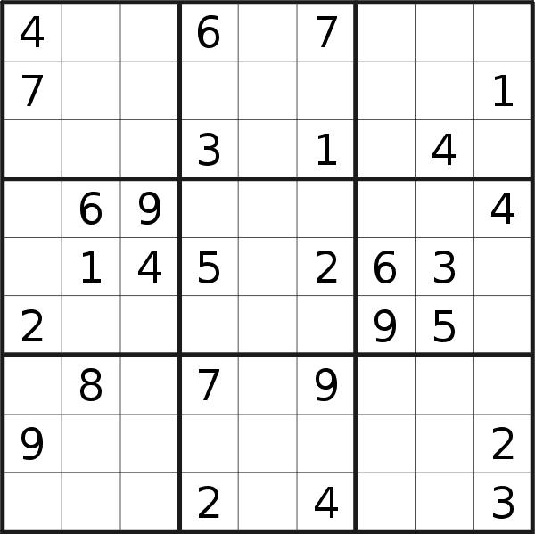 Sudoku puzzle for <br />Sunday, 24th of February 2019