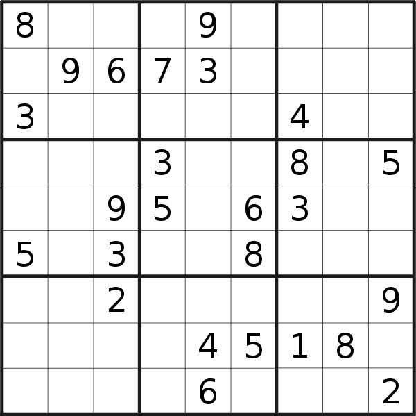 Sudoku puzzle for <br />Tuesday, 5th of March 2019