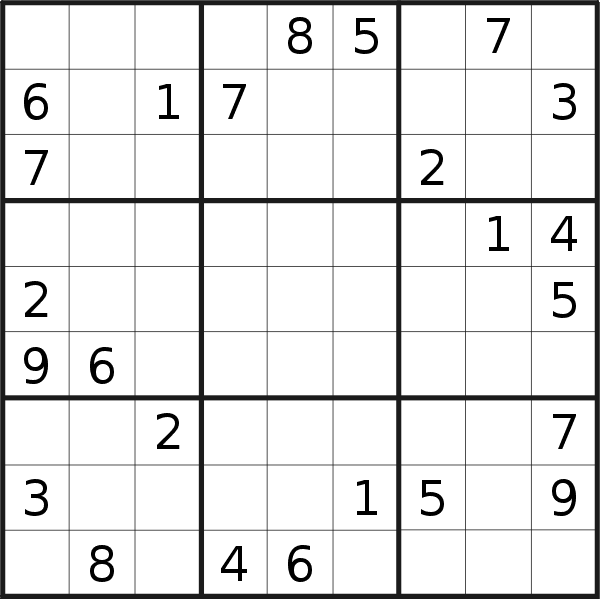 Sudoku puzzle for <br />Tuesday, 12th of March 2019