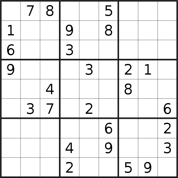 Sudoku puzzle for <br />Sunday, 24th of March 2019