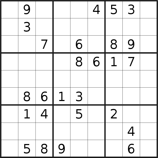 Sudoku puzzle for <br />Monday, 25th of March 2019