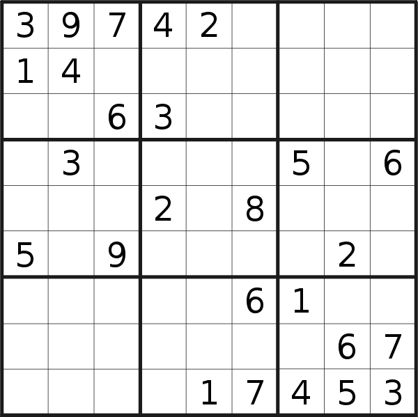 Sudoku puzzle for <br />Tuesday, 2nd of April 2019