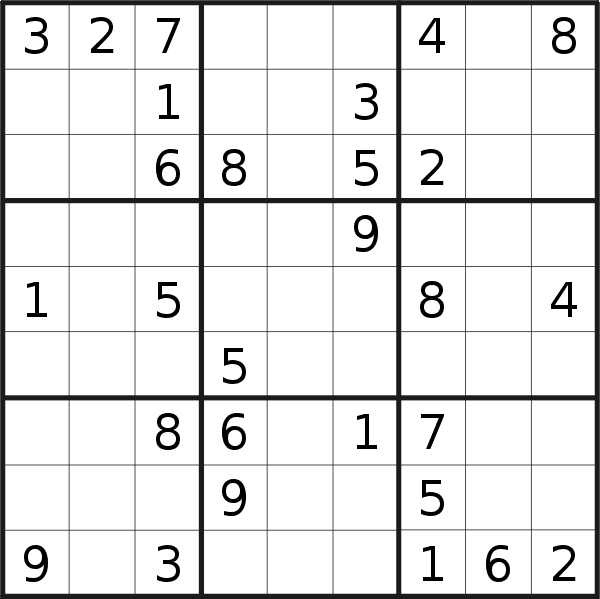 Sudoku puzzle for <br />Monday, 8th of April 2019