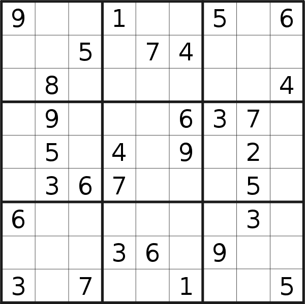 Sudoku puzzle for <br />Wednesday, 10th of April 2019
