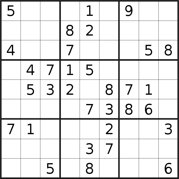 Sudoku puzzle for <br />Wednesday, 17th of April 2019