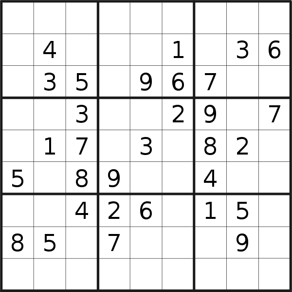 Sudoku puzzle for <br />Monday, 6th of January 2020