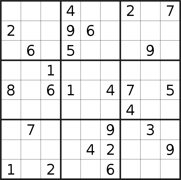 Sudoku puzzle for <br />Wednesday, 8th of January 2020