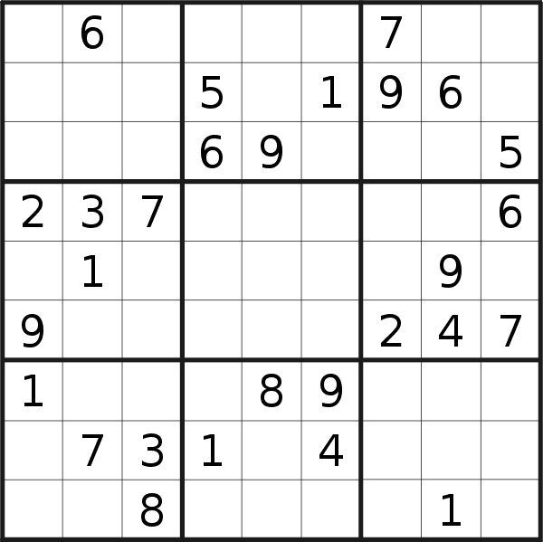 Sudoku puzzle for <br />Saturday, 11th of January 2020