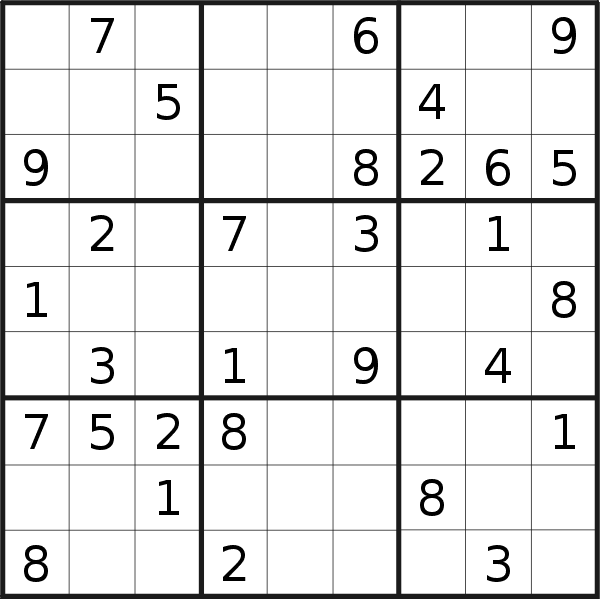 Sudoku puzzle for <br />Tuesday, 14th of January 2020