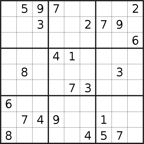 Sudoku puzzle for <br />Wednesday, 15th of January 2020