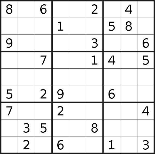 Sudoku puzzle for <br />Thursday, 16th of January 2020