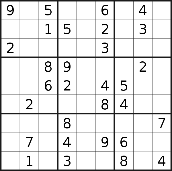 Sudoku puzzle for <br />Monday, 20th of January 2020