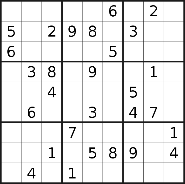 Sudoku puzzle for <br />Wednesday, 29th of January 2020