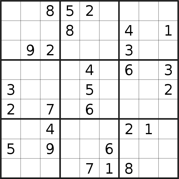 Sudoku puzzle for <br />Saturday, 1st of February 2020