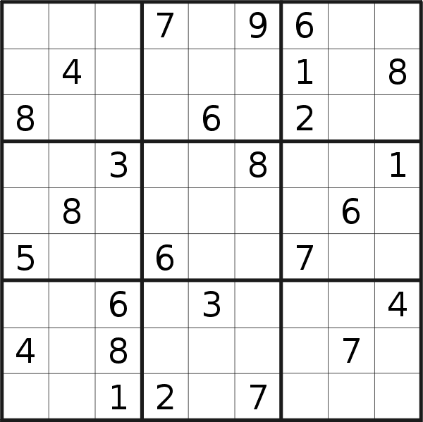 Sudoku puzzle for <br />Sunday, 9th of February 2020