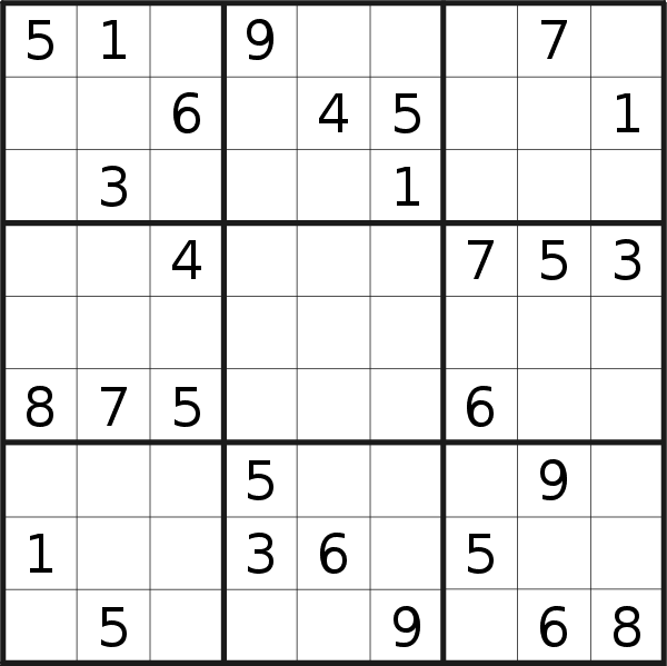 Sudoku puzzle for <br />Sunday, 16th of February 2020