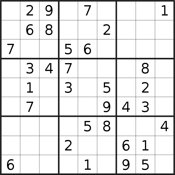 Sudoku puzzle for <br />Friday, 21st of February 2020