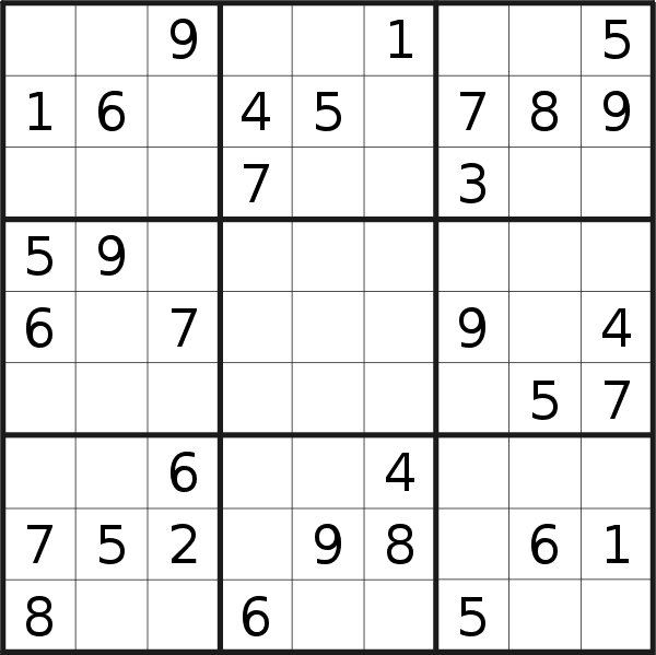 Sudoku puzzle for <br />Tuesday, 25th of February 2020