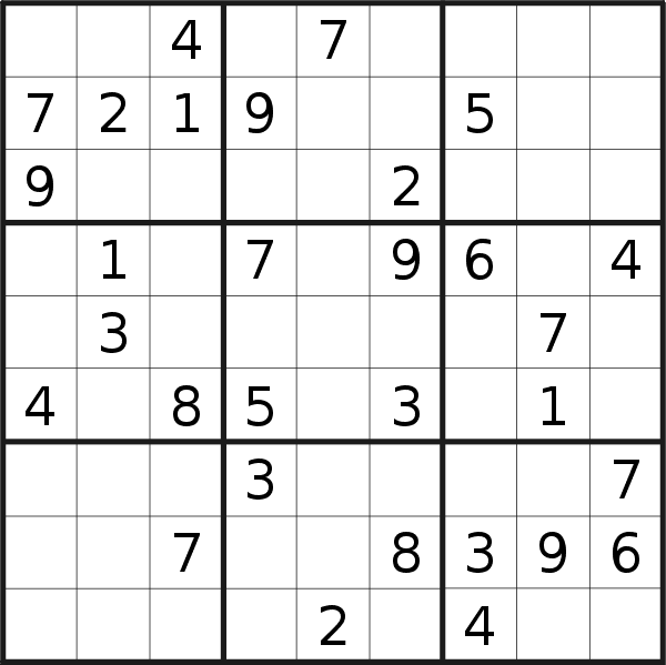 Sudoku puzzle for <br />Thursday, 5th of March 2020