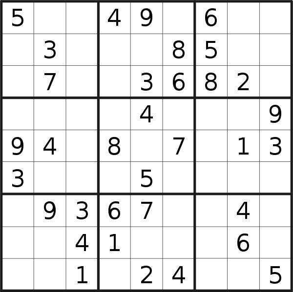 Sudoku puzzle for <br />Friday, 6th of March 2020