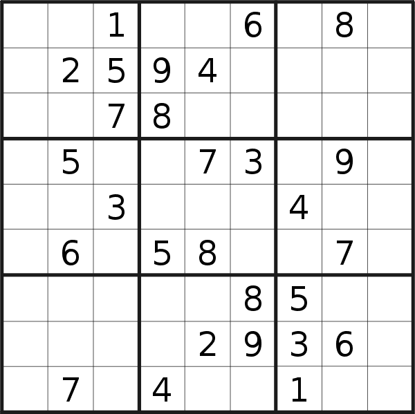 Sudoku puzzle for <br />Friday, 13th of March 2020