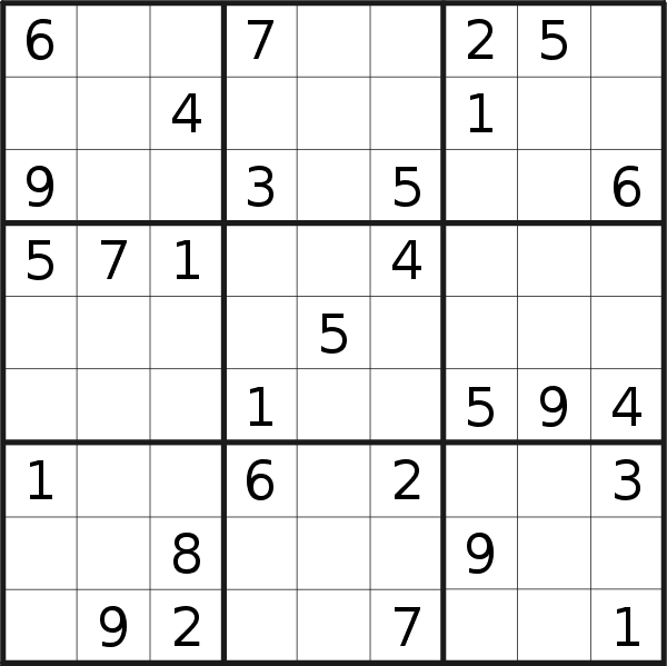 Sudoku puzzle for <br />Thursday, 19th of March 2020