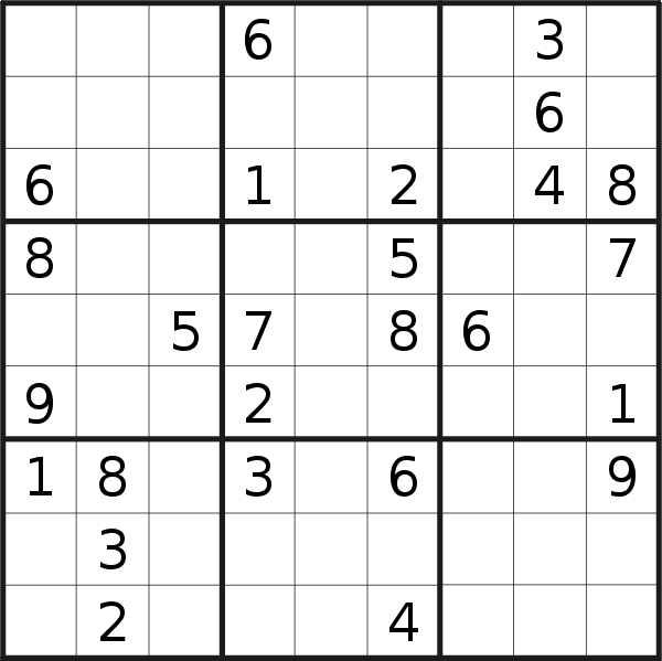 Sudoku puzzle for <br />Tuesday, 24th of March 2020