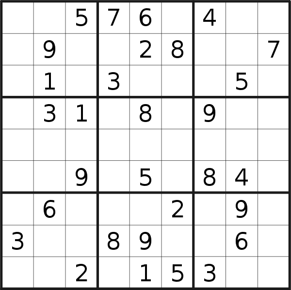 Sudoku puzzle for <br />Saturday, 28th of March 2020