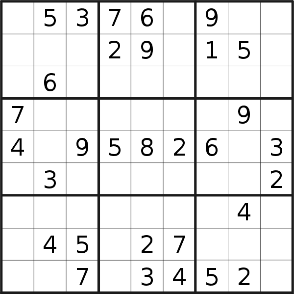 Sudoku puzzle for <br />Monday, 6th of April 2020