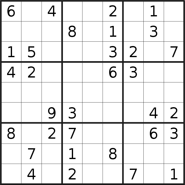Sudoku puzzle for <br />Wednesday, 8th of April 2020