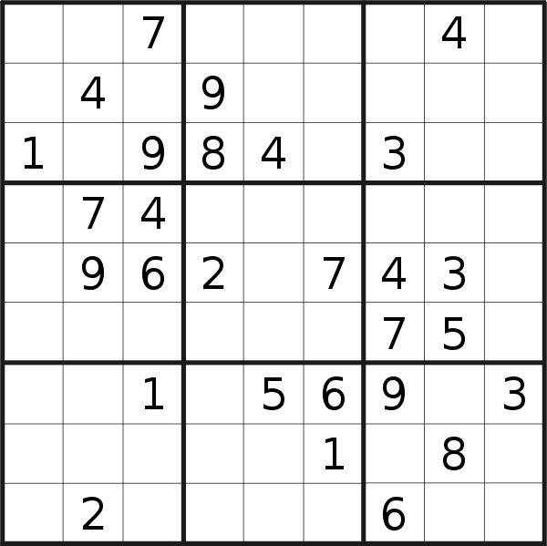 Sudoku puzzle for <br />Tuesday, 14th of April 2020