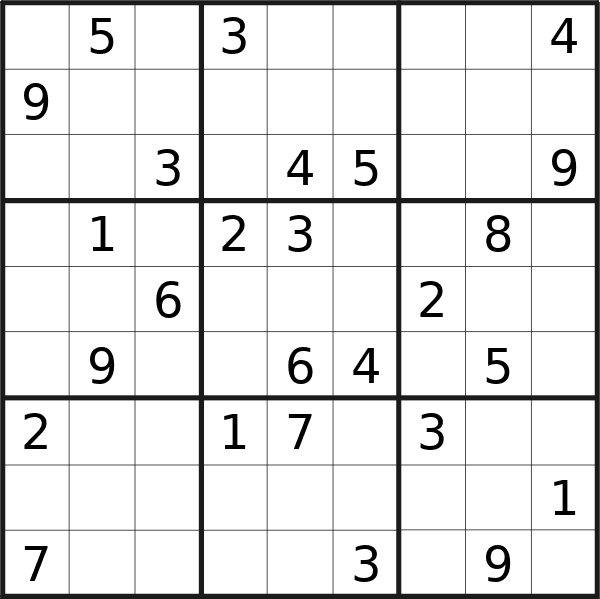 Sudoku puzzle for <br />Monday, 29th of January 2024