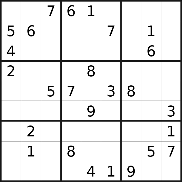 Sudoku puzzle for <br />Saturday, 17th of February 2024