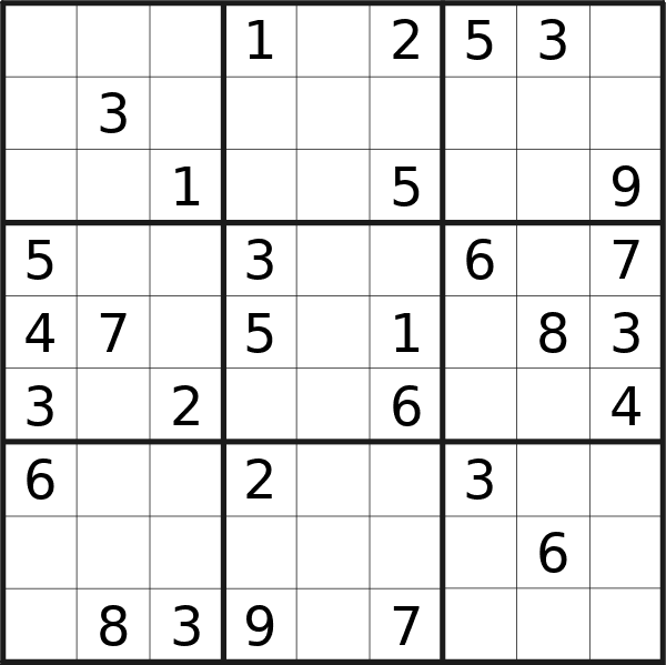 Sudoku puzzle for <br />Sunday, 18th of February 2024