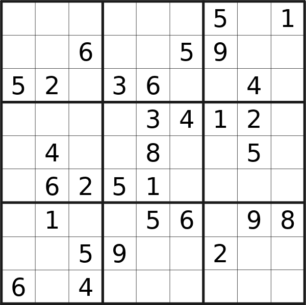 Sudoku puzzle for <br />Sunday, 25th of February 2024