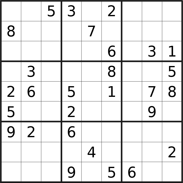 Sudoku puzzle for <br />Monday, 26th of February 2024