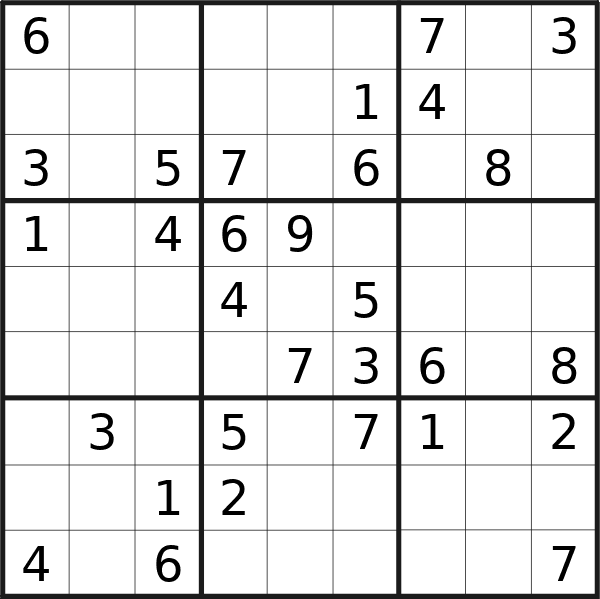 Sudoku puzzle for <br />Friday, 1st of March 2024