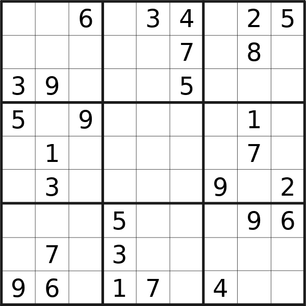 Sudoku puzzle for <br />Saturday, 2nd of March 2024