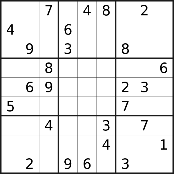 Sudoku puzzle for <br />Monday, 4th of March 2024