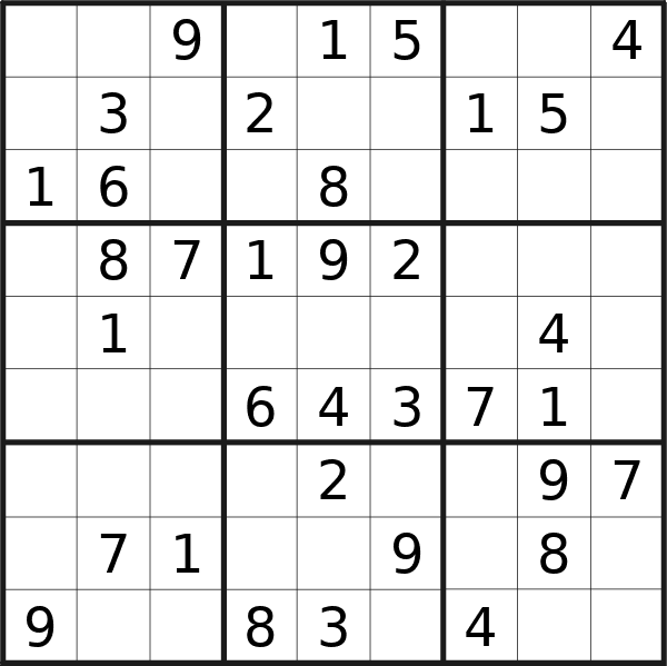 Sudoku puzzle for <br />Wednesday, 6th of March 2024