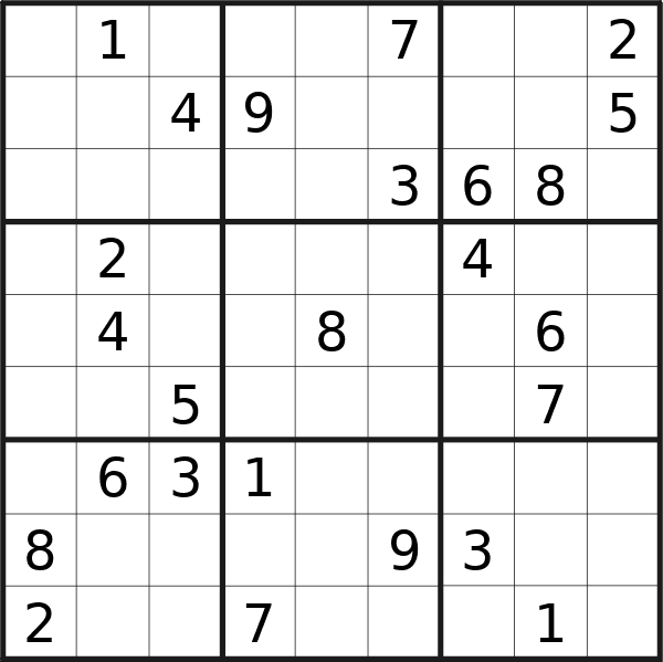 Sudoku puzzle for <br />Friday, 8th of March 2024