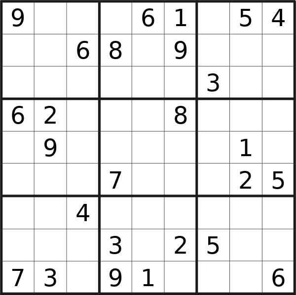 Sudoku puzzle for <br />Thursday, 14th of March 2024