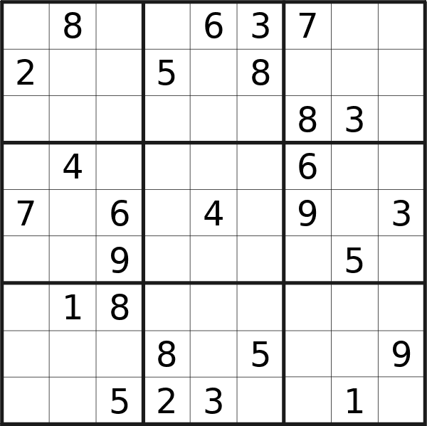 Sudoku puzzle for <br />Sunday, 17th of March 2024