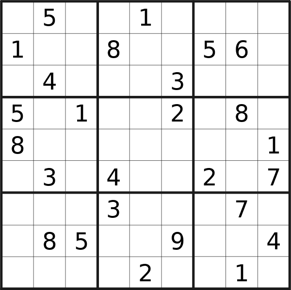 Sudoku puzzle for <br />Tuesday, 9th of April 2024