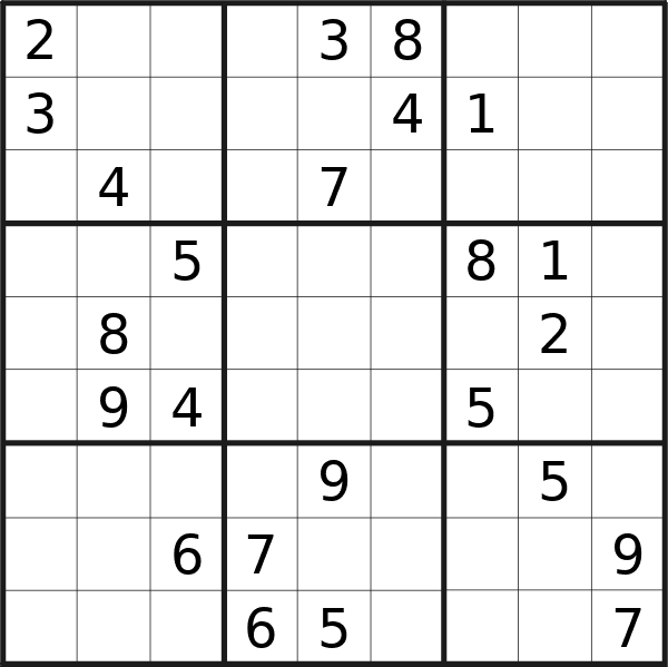 Sudoku puzzle for <br />Wednesday, 24th of April 2024